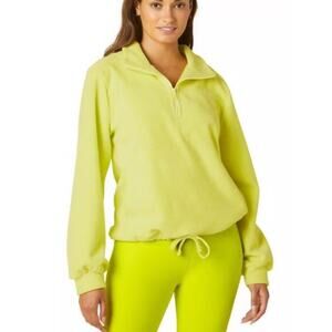 Beyond Yoga Chartreuse Terrain Pullover Quarter Zip Sweatshirt M Sporty Utility